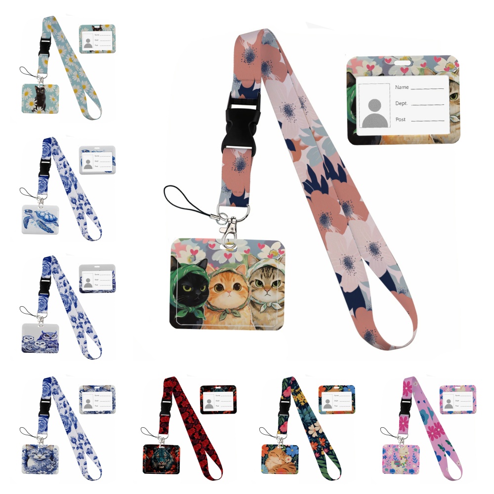 Lanyard Badge Holder - Ремешки-ленты с принтом маленьких животных внутри