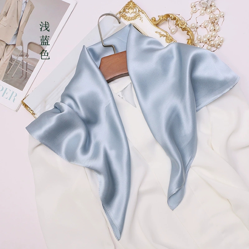 Scarf Silk Square - Весенне-летний однотонный шелковый платок из тутового
