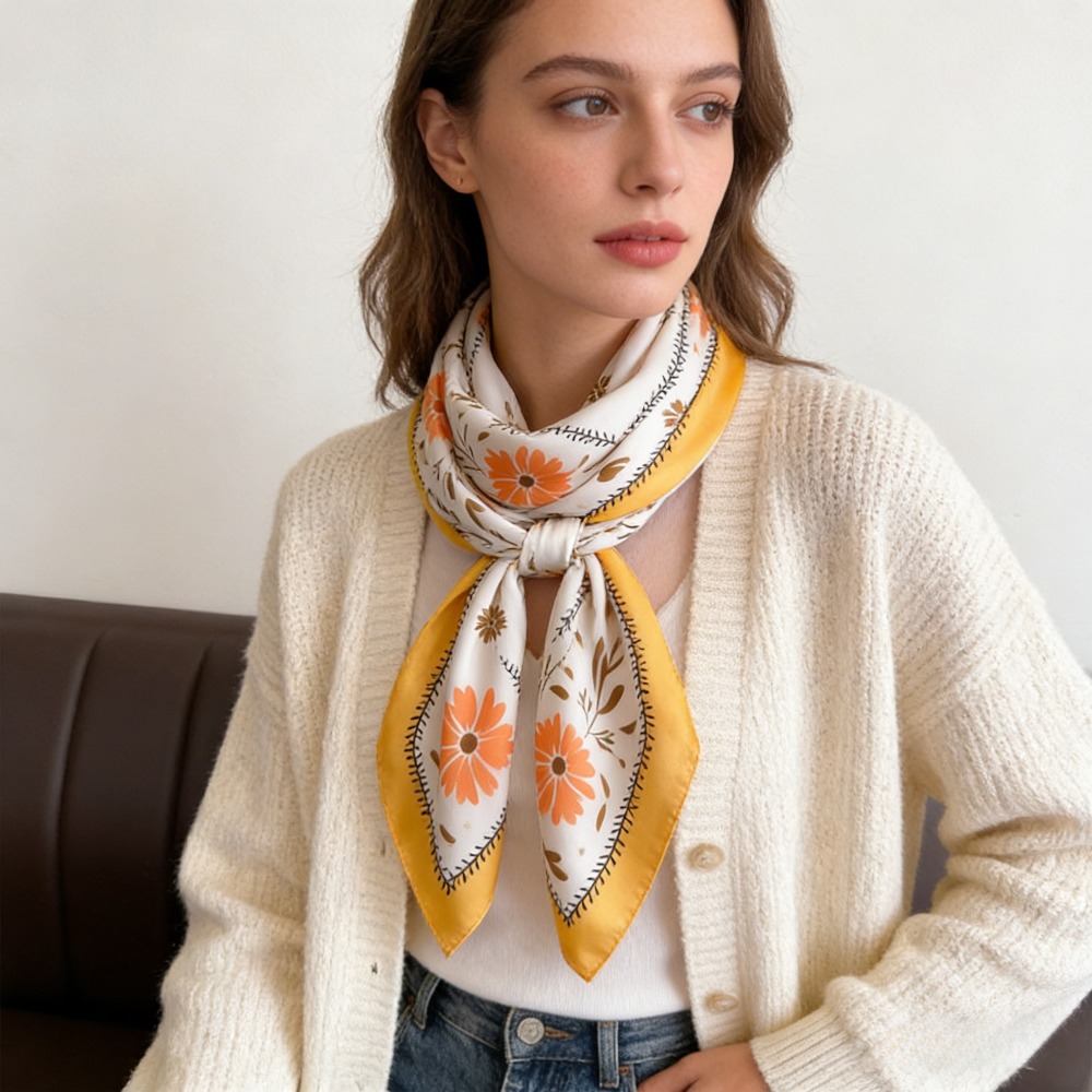 1 шт. новый модный шелковый пл – обзор и цена Scarf Silk Square