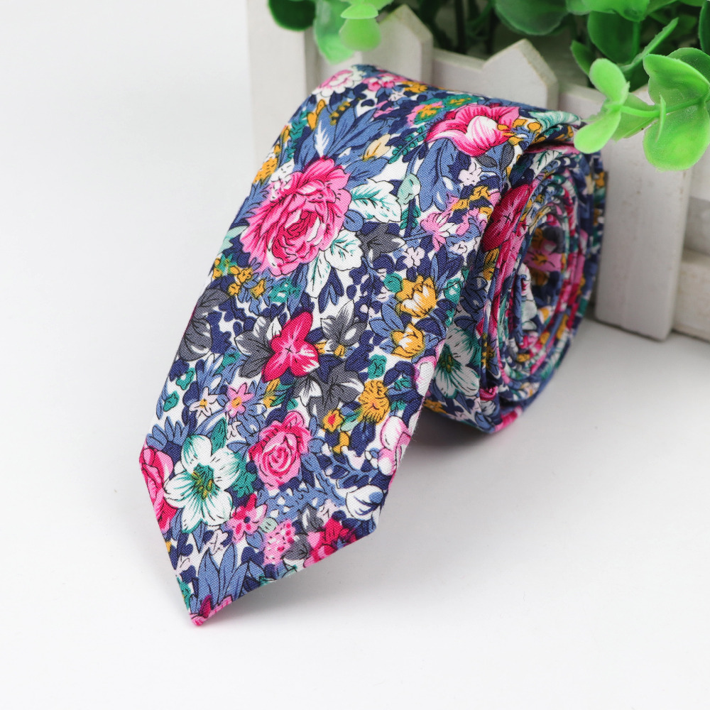 Хлопковый галстук с цветами му – обзор и цена Skinny Tie Men