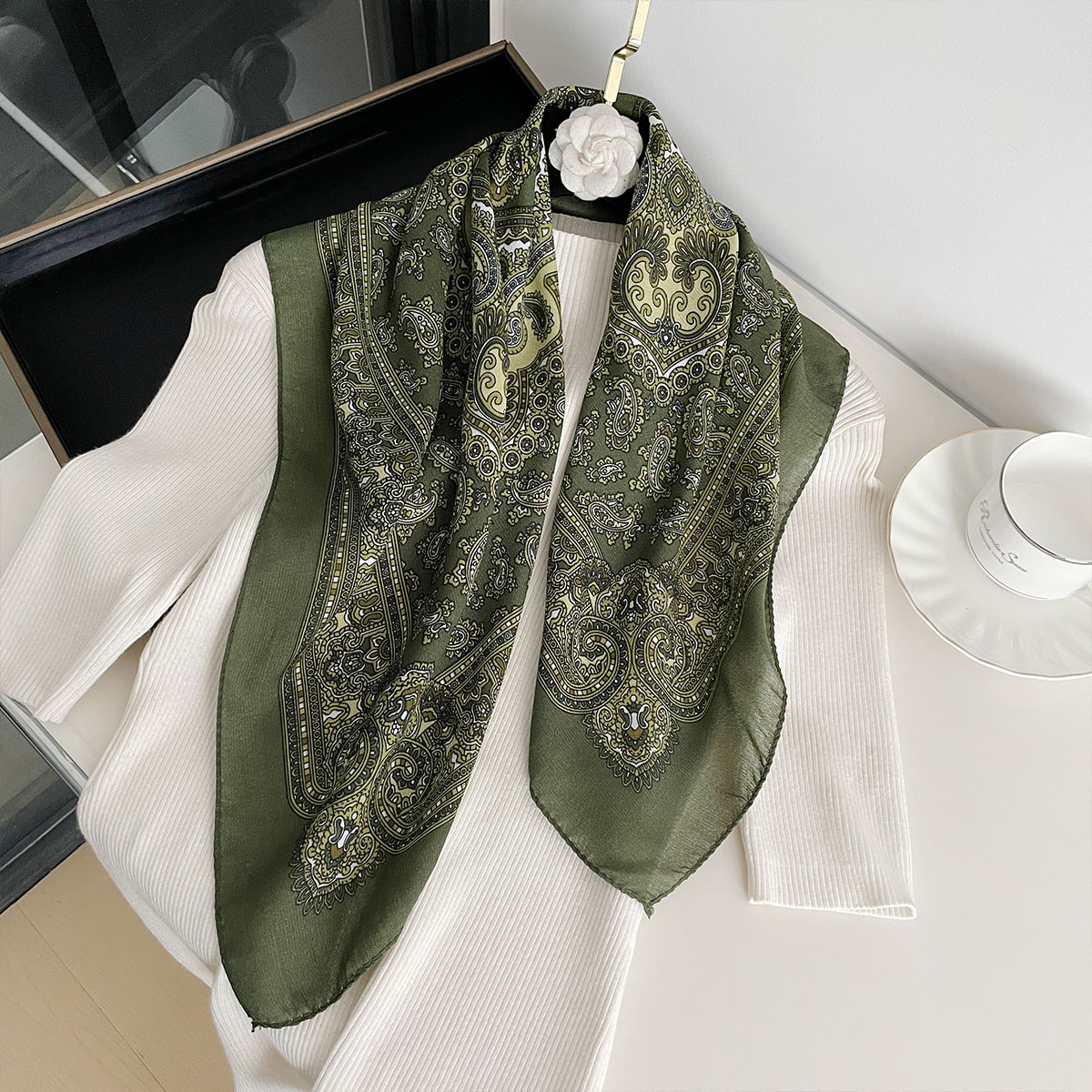 Новая мода 70X70 см женский ша – обзор и цена Bandana Cotton